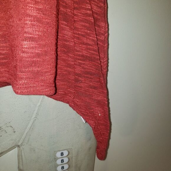 Almost Famous Red Orange Crochet Knit Tee XS Boho Summer Top, Lightweight Casual - Picture 5 of 7